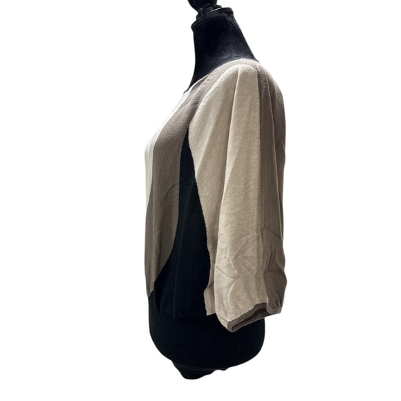 Style & Co Colorblock Batwing Sweater Large Neutral Earth Tone Dolman Knit - Picture 4 of 7